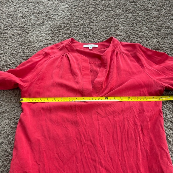 Amanda Uprichard Red 100% Silk Blouse Top Pullover V Neck 3/4 Sleeve M - Picture 6 of 6